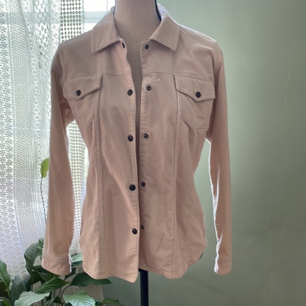 [Chico's] Off-White Corduroy Shirt Jacket